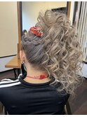 **お祭り盛り髪ヘアセット**