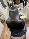 髪質改善 スーパーロング ワンレングス レイヤー 韓国風巻き
