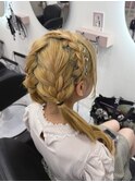 編み込みツインテール/梅田ヘアセット