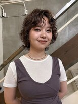 マッシュ 北堀江(MASHU)&nbsp;パーマ　くびれヘア　ショートウルフ　レイヤーカット　前髪なし