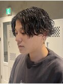 調布波巻きパーマツイストスパイラルパーマセンターパートウルフ