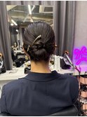 カチモリパーティヘアセットミディアムヘアアレンジ