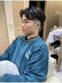 メンズセンターパート毛流れニュアンスパーマ【仙台】