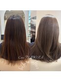 ミルクティーグレージュ&レイヤーカット《福岡透明感カラー》