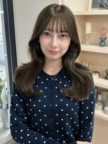 イロウ 天神大名店(IROW) オリーブグレージュ シースルーバング ヨシンモリ セミロング