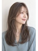 ロングレイヤー＋ワンカールロング＋ミルクティーベージュ