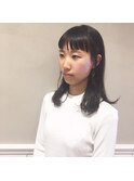 黒髪ナチュラルミディアム