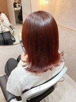 ラルムバイシー 新宿(LARME by Sea)&nbsp;ブリーチなしダブルカラー×チェリーレッド【韓国/前髪】