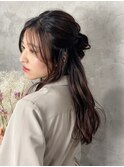 【 Blowfy 】結婚式 ハーフアップ ヘアアレンジ