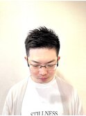 ビジネスショートナチュラル刈り上げソフトモヒカン黒髪