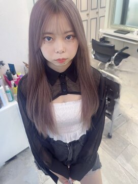 グロウ 上野御徒町(grow) スタッフカラー/ももな/ラベンダーベージュ/ハイトーンカラー