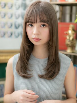 カバーヘア イヴ 戸頭店(COVER HAIR EVE) グレイアッシュ黒髪前下がりエアストレートc5戸頭20代30代40代