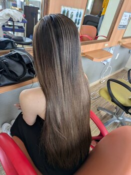 美容室ポケットの写真/沖縄の湿気でお悩みの方にもオススメ！髪質改善ストレートで柔らかく美しい髪へ☆