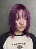 シャギー/パープル/ピンク/レイヤー