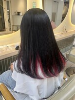 テトラ バイ ネオリーブ 横浜西口店(tetra by neolive)&nbsp;デザインカラー　インナーカラー　レッド　横浜