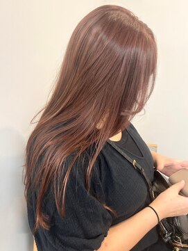 ミュラ(mulah) 明るめ暖色カラーピンクブラウン＊ストレートヘア艶カラー