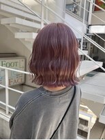 アソビセカンド 原宿(ASOBI 2nd) ダブルカラー/黒髪/ボブルフ/ネビージュ/原宿/前髪/ピンクカラー