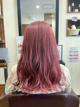 美容室ヒラトヤ 都南店 20代30代ブリーチあり大人可愛いゆるふわシアーピンク