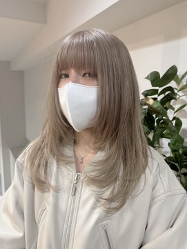 サンク 原宿 表参道(cinq) 透明感ピンクミルクティーベージュダブルカラーハイライトカラー