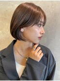 切りっぱなしボブ フェイスレイヤー透明感カラーt81