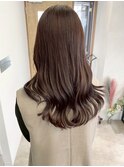 ニュアンスカラーラベンダーブラウン＊コテ巻きロング艶カラー