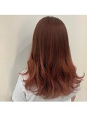 ロングレイヤーオレンジベージュグラデーション