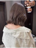 ボブ グレージュ 透明感 ケアブリーチ 10代20代