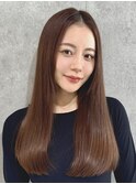 透明感カラーアッシュグレージュレイヤーカット髪質改善韓国