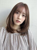 バイオレットジェム(Violet`jem) 10代20代30代40代レイヤーカット鎖骨ミディマロンベージュ