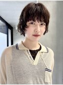ラテグレージュ顔周りレイヤーボブ韓国巻き結べるレイヤーカット