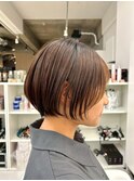 別府ショートボブ顔周りレイヤーカット髪質改善カラー