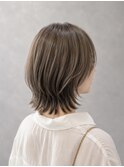 大人ミディアムレイヤー/明るめカラーで白髪ぼかし/40代50代60代