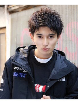 ネイビー(NAVY) バルトアップショート スパイラル×黒髪ベリーショート