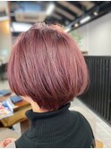 ピンク×ボブ