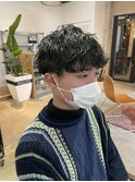 波巻きツイストスパイラルパーマメンズマッシュ