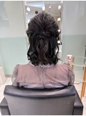 結婚式ヘアセット ハーフアップ