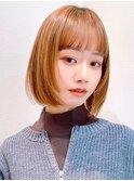 Say.黒髪ボブルフネビージュ小顔ワンレンミルクティーボブ表参道