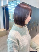 イメチェン外ハネボブ美髪ワイドバング/ショートボブ髪質改善