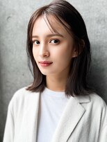 エインアンリー 表参道(AIN.ANLY.) 薄めバングくせ毛風カール長めバングミディアムボブルフミニボブ