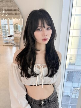 黒髪が可愛い韓国レイヤー☆ハッシュカット/レイヤーカット