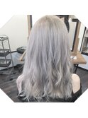 **ホワイト系シルバーグレージュダブルカラー**
