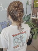 お呼ばれヘア*ポニー網下ろし*金箔*ヘアピンアレンジ*Bambi松平