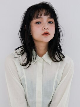 オンク 新宿(onk) 黒髪/グレーベージュ/レイヤーロング/前髪パーマ[新宿駅]