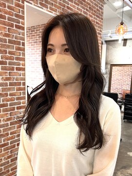 ヴィップルーム(viproom) 黒髪/グレーベージュ/レイヤーロング/前髪パーマ