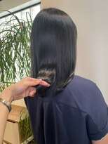 ナインスフロア(9NINTH FLOOR)&nbsp;艶髪髪質改善トリートメント/黒髪ミディアムロングワンレン重め