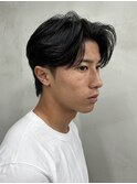 メンズカット/センターパート/ニュアンスパーマ/アップバング