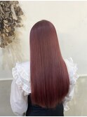 #ブリーチ#レッドカラー#ロングヘア#暖色カラー
