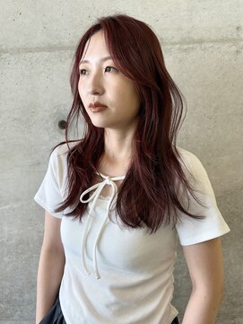 ロマーリ 岡山店(LOMARLIE) ブリーチなしダブルカラー_レッドカラー_レイヤーカット