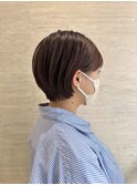 マッシュショート前髪長めハンサムショート黒髪ショー ト