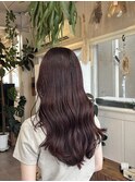 ブリーチなしボルドーカラー